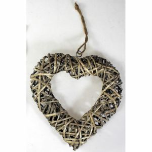 Ratanové srdce 25x25cm závěsné, dekorativní srdíčko na zavěšení přírodní mateiál