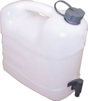 plastový kanystr na vodu s vypouštěcím kohoutkem